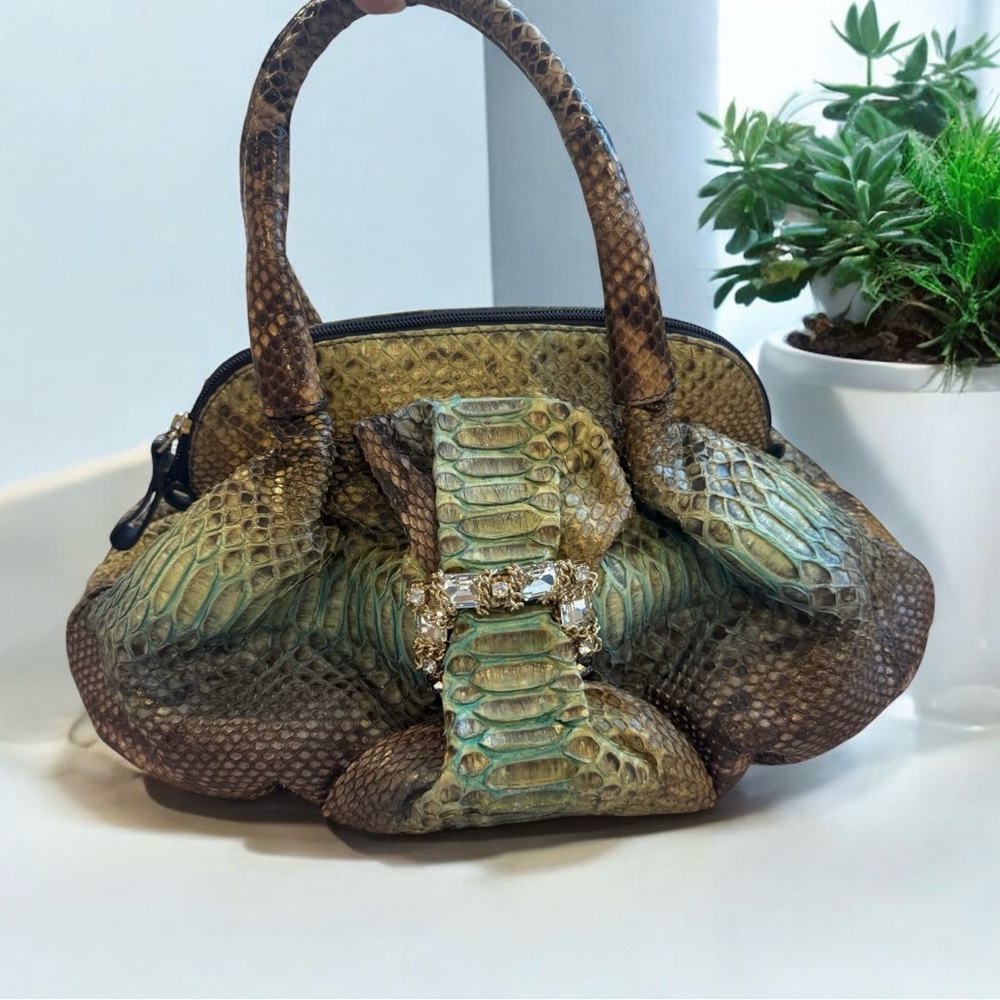 Ghibli Genuine Python‎ Skin Handbag Italian Designer